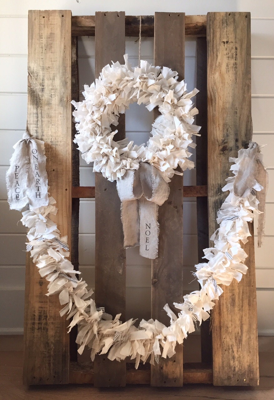 Farmhouse Cotton Rag Garland Holiday Garland Farmhouse