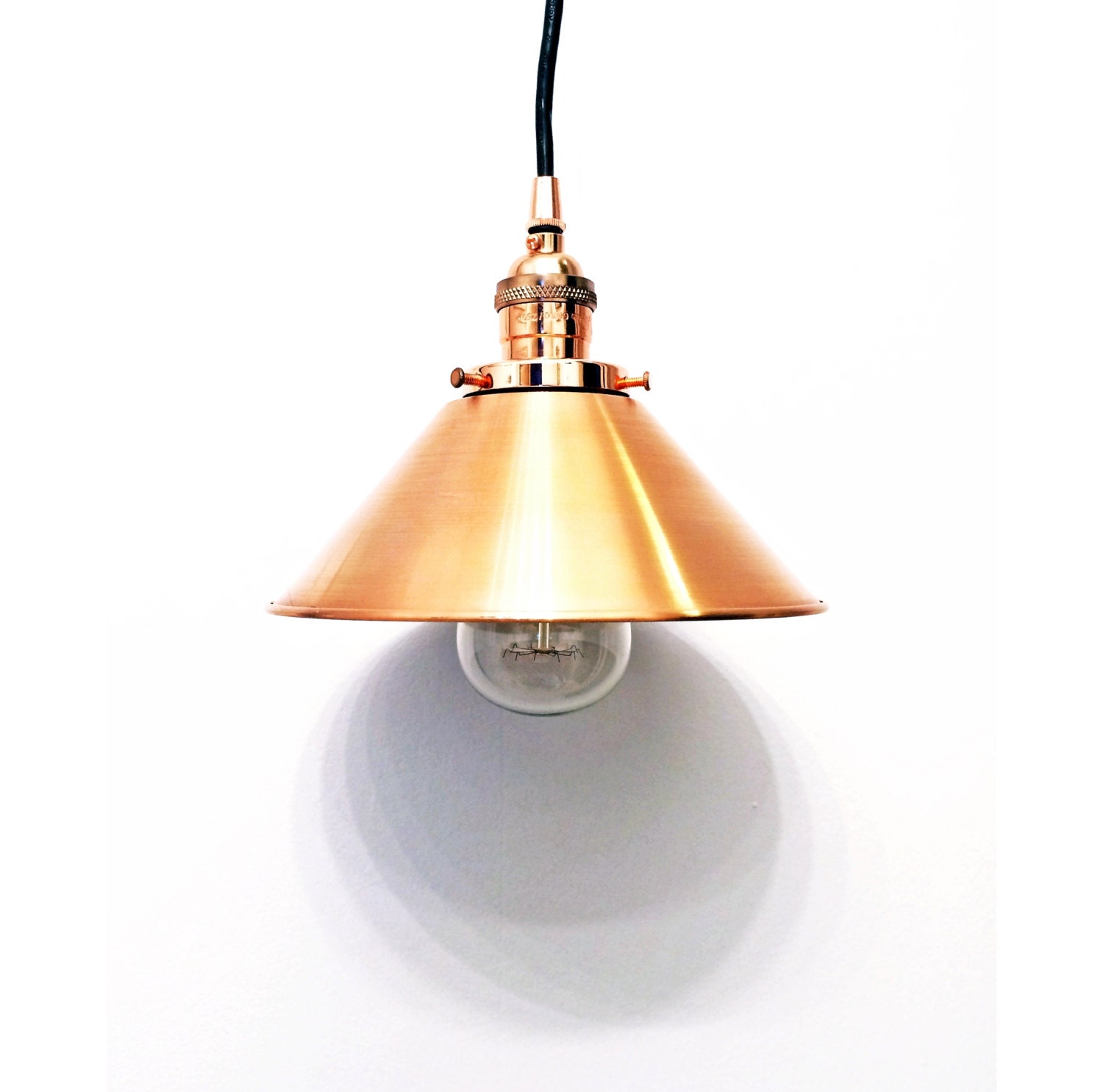 Ceiling Canopy Copper Pendant Light Lamp Steampunk 8 Cone Shade Vintage Antique Edison Bulb Rustic Hanging