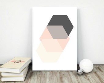 Hexagon art | Etsy