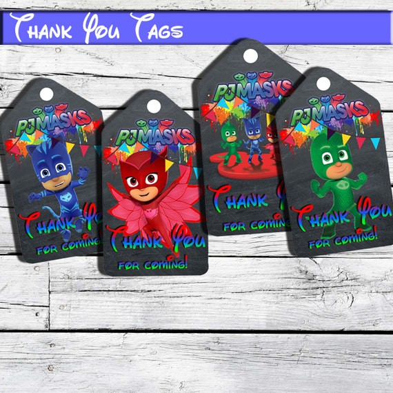 PJ Masks Thank You Tags-Pj Masks Label Thank You by MontageDigiArt