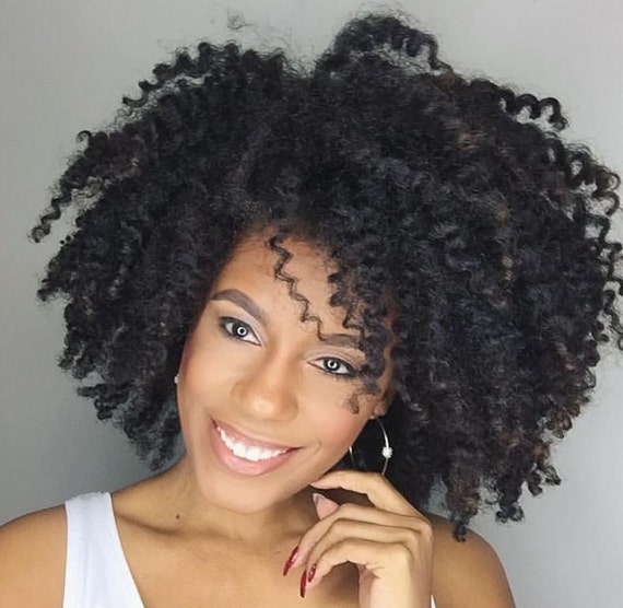CROCHET WIG Unit Synthetic Glueless Afro Curly Marley Hair Extensions ...