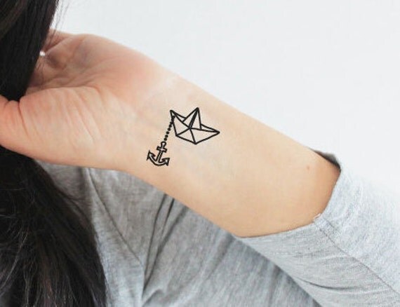 items similar to 4 paper boat and anchor temporary tattoos items similar to 4 paper boat and anchor temporary tattoos