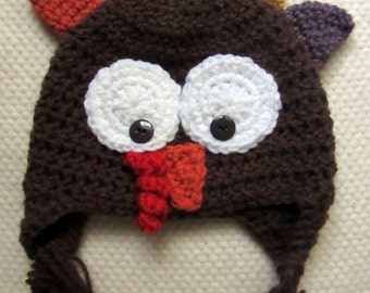 Crochet Turkey Hat, crochet hats for kids, Thanksgiving hat, fall hat, crochet hats for babies, baby first Thanksgiving outfit, Thanksgiving