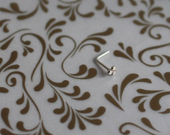 Tiny Nose Stud. Sterling Silver Nose Ring. Triangle Nose Stud. Triple Dot Nose Stud. 24 to 18 Gauge. Screw End. Fishtail. Straight Earring.