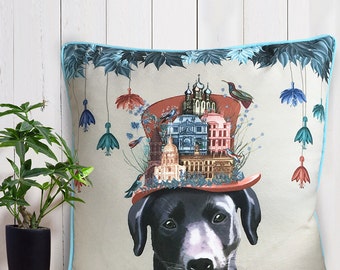 Black Labrador cushion Black Lab pillow Couch pillows sofa pillow Labrador gifts Black lab gift Dog print pillow dog lover gift pet lover