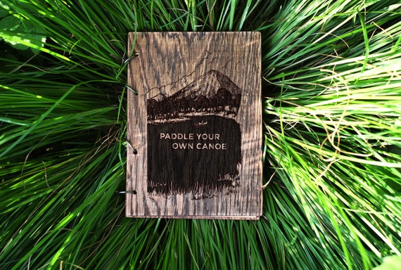 Paddle your own canoe wooden oak notebook / travelbook / sketchbook on 