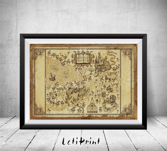 The Wizarding World of Harry Potter Map Harry Potter Print