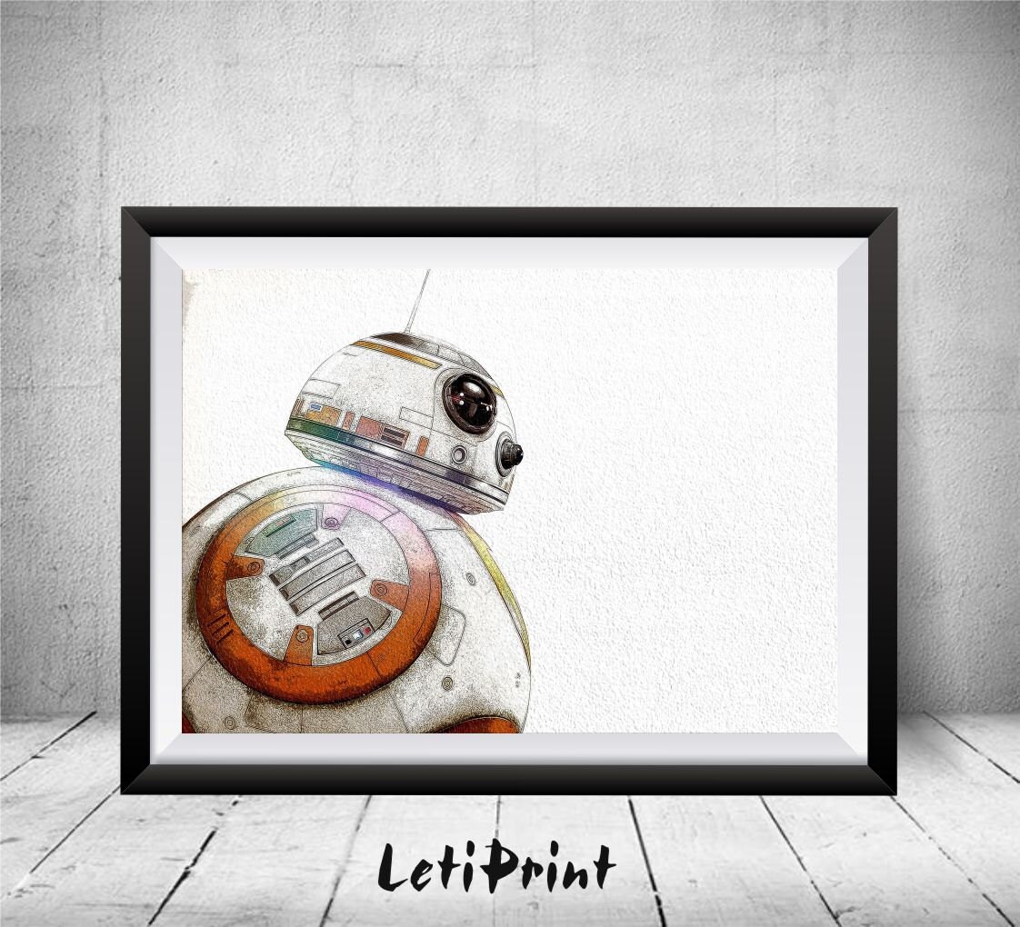 BB8 Print Star Wars Art Print BB8 Poster Star Wars Poster