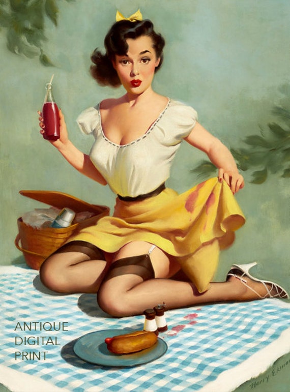 Items Similar To Vintage Pinup Art Girl Digital Downloadinstant 8605