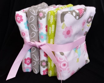 Baby Burp Cloths – Pink Animals - Set of 3 or Set of 5