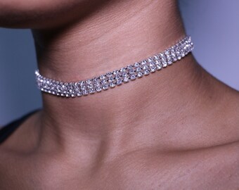 Small Rhinestone Choker Necklace