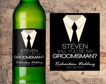 PERSONALIZED BEER BOTTLE Label Will You Be My Best Man Gift Wedding Best Man Gift Idea