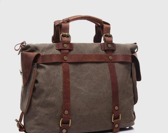 Leather Briefcase Man, Leather Satchel, Leather Messenger Bag Men, Waxed Canvas Briefcase, Women Leather Briefcase, Personalized Briefcase