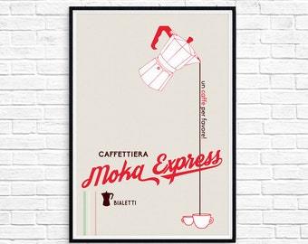 moka express coffee poster print ++ bialetti caffè espresso cafe ++ italian modern wall art ++ INsTAnT DOwNLoAD ++ handmade design