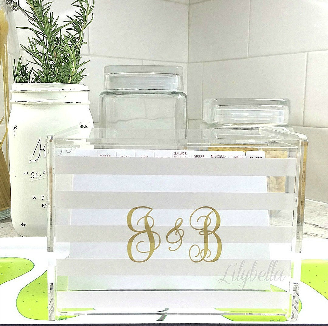Personalized Recipe Box Custom Recipe Box Acrylic Recipe