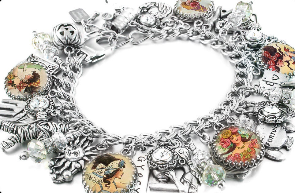 Gypsy Charm Bracelet Silver Charm Bracelet Gypsy Charm