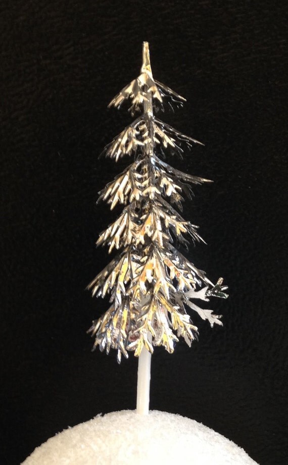 12 retro style silver christmas tree cupcake picks by jgcrafts43 12 retro style silver christmas tree cupcake picks by jgcrafts43