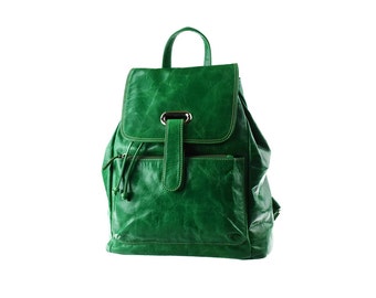 Olive green leather handbag / shoulder bag / purse by artoncrafts