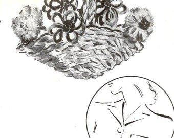 Flower Basket Brooch Vintage Pattern 197