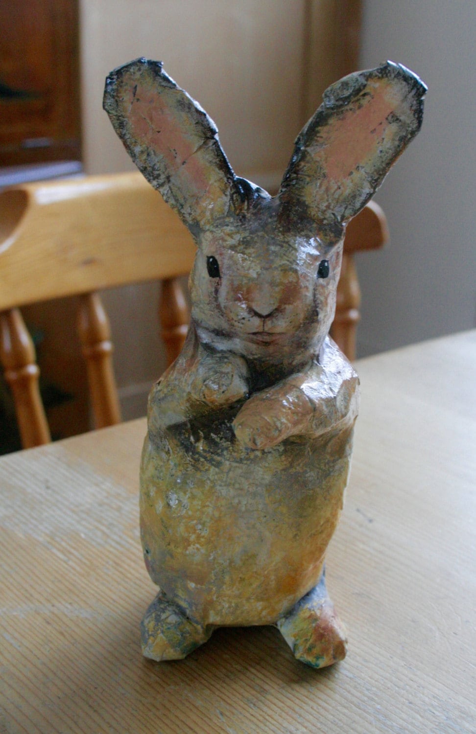 Papier Mache Wild Rabbit Sculpture