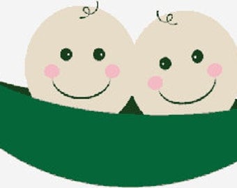 Two peas in a pod digital embroidery design, Two peas in a pod digitized embroidery design