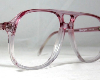 Vintage EyeGlasses 70s Double Bridge Aviator Frames. Pink/Purple
