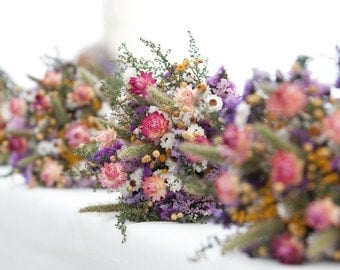 Our FIELD FLOWER Bridesmaid Dried Flower Bouquet - For a Rustic Country Wedding