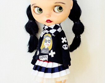 Sugarbabylove - Patched Black set for blythe