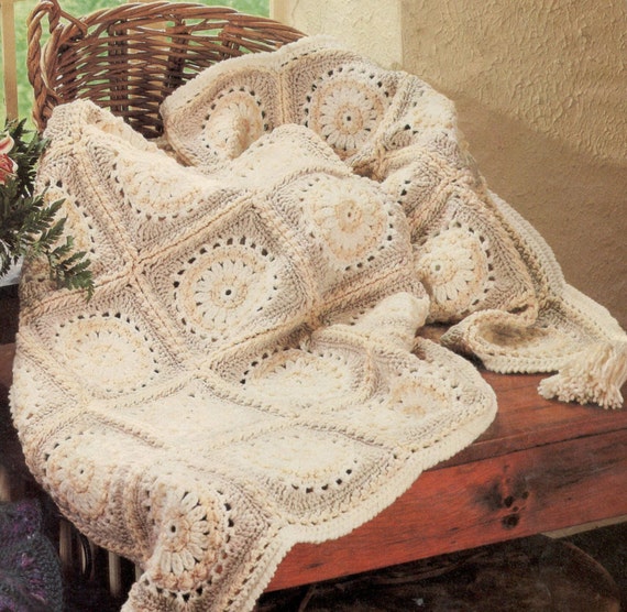 vintage crochet pattern granny square afghan blanket pattern