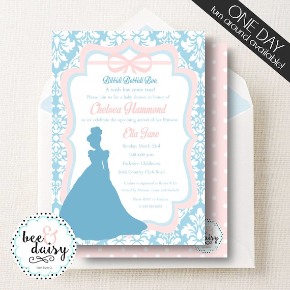 cinderella baby shower invitations