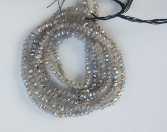 3mm Full strand Mystic Labradorite, Flashy, microfaceted rondelles