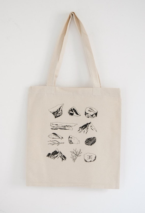 screen print cotton tote bag / eco friendly bag / nature