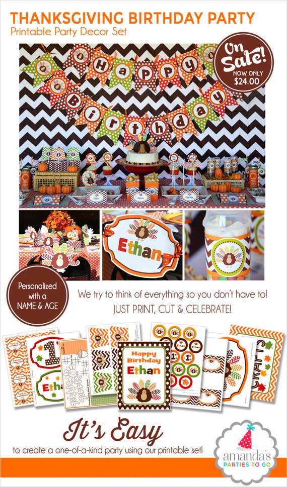 Thanksgiving Birthday Party Thanksgiving Printable