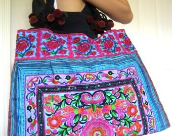 Ethnic Hmong Vintage Style Hobo Boho Tote Thai Shoulder Bag