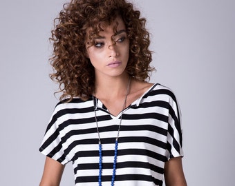 Stripe tee black white stripe shirt French striped shirt breton stripe stripe women shirt