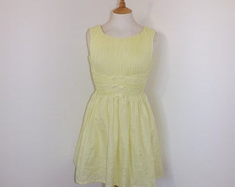 25% OFF SALE Vintage 1960's Yellow Sleeveless Cocktail