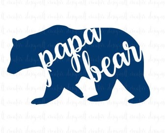 Papa Bear SVG, Papa Bear, SVG File, Father's Day SVG, Cricut Files, Silhouette Cut Files