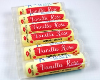 Vanilla Rose Lip Balm . Natural Lip Balm . Vanilla . Rose . Lip Butter