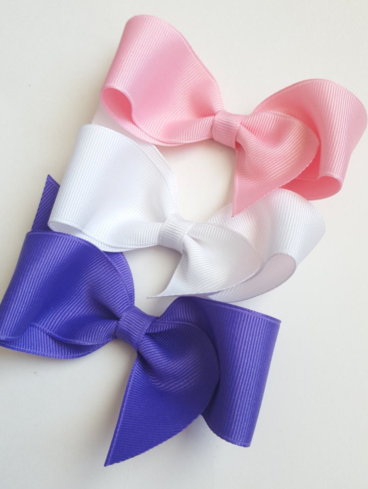 light pink white and purple hair bow gift perfect