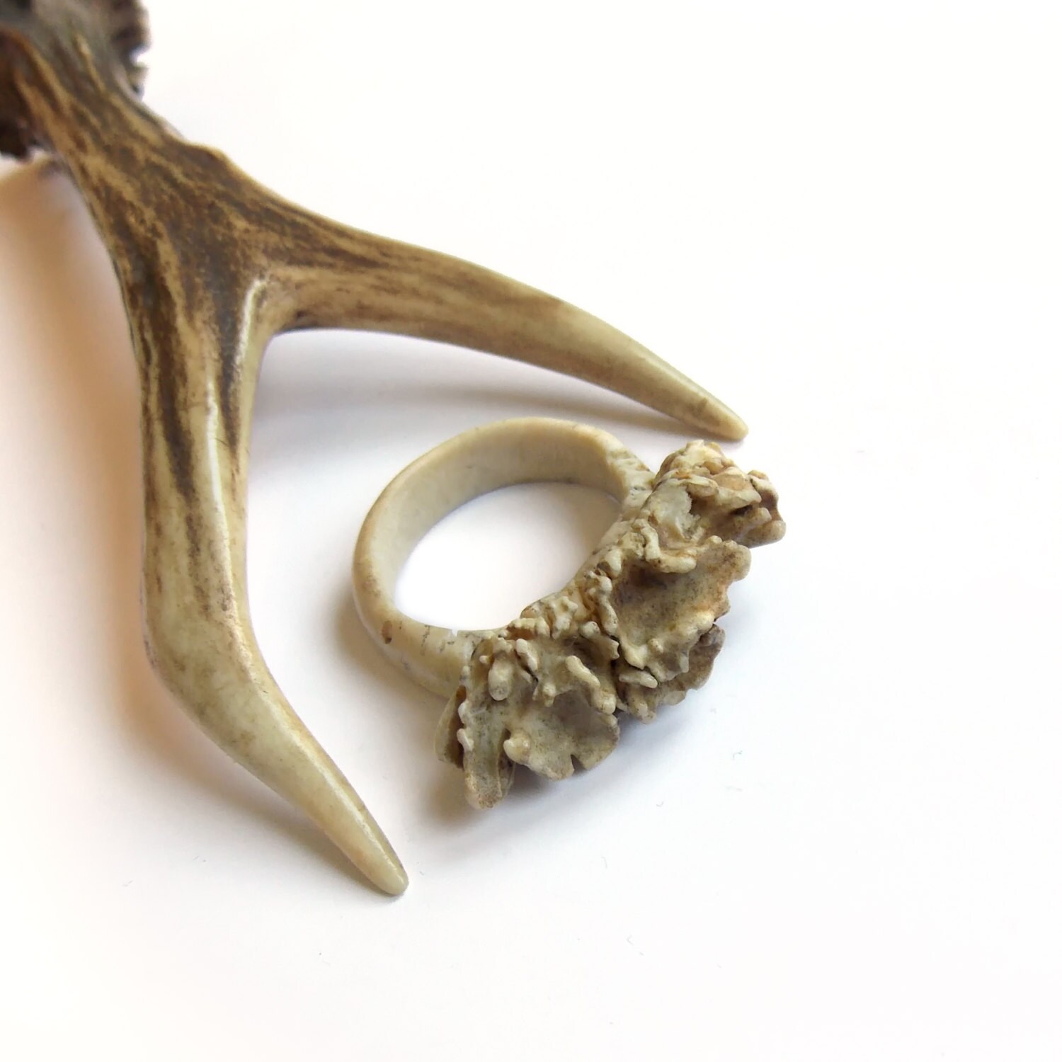 Mens antler ring Handmade boho Ring for men Rustic Jewelry