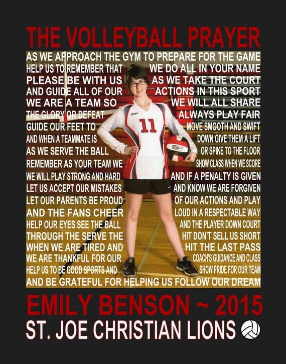 The Volleyball Prayer Personalized with photo by JoFloDesigns33