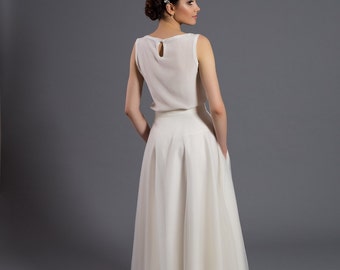Maxi tulle skirt with pockets, tulle skirt, ecru skirt, ecru maxi skirt, wedding gown, wedding skirt, maxi dress, bridal dress,wedding dress
