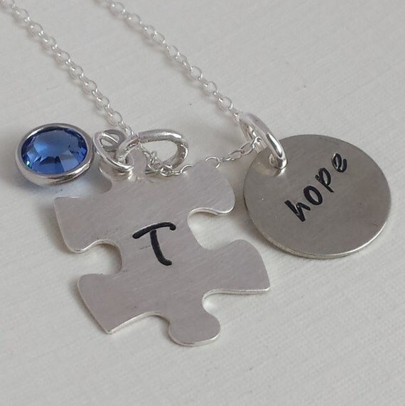 Autism Necklace/ Personalized Autism by DropsofLoveJewelry on Etsy