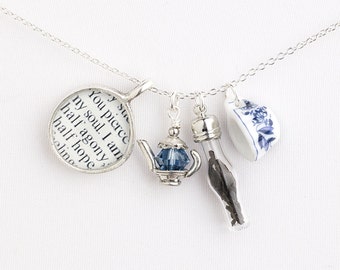 Jane Austen Persuasion - Literary Tea Necklace - Literary Jewelry - Jane Austen Jewelry - Literary Gifts For Book Lovers