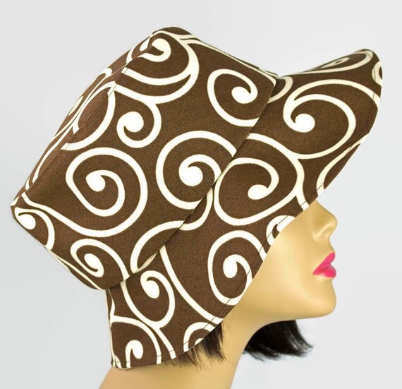 Reversible Sun Hat Brown & Cream | Brimmed Floppy Hat for Vacation and Beach Wear | Cotton 3" Wide Brim | XS -XXL and Adjustable Size
