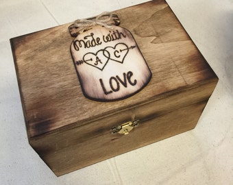 Recipe Box - Personalized Recipe Box - Housewarming Gift - Wedding Shower Decor - Wood Recipe Box - Mothers Day Gift - Christmas Gift