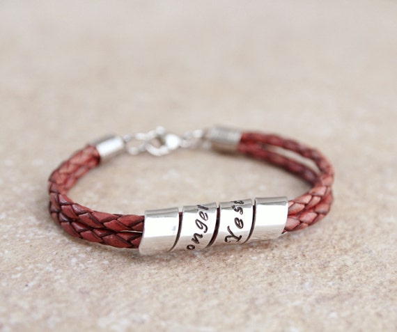 Leather Personalized Bracelet For Men and Women Short or