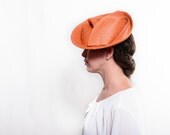Robertson - Tocado naranja para invitada de boda, tocado con diadema, tocado naranja para boda de día, tocado para boda de mañana