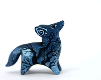 MADE TO ORDER Moon Wanderer Wolf Sculpture