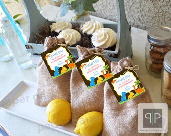 INSTANT DOWNLOAD Editable Dinosaur Favor Tags, Printable Dinosaur Thank You Favor Tags, Editable Dinosaur Goodie Bag Label, Dinosaur Tags